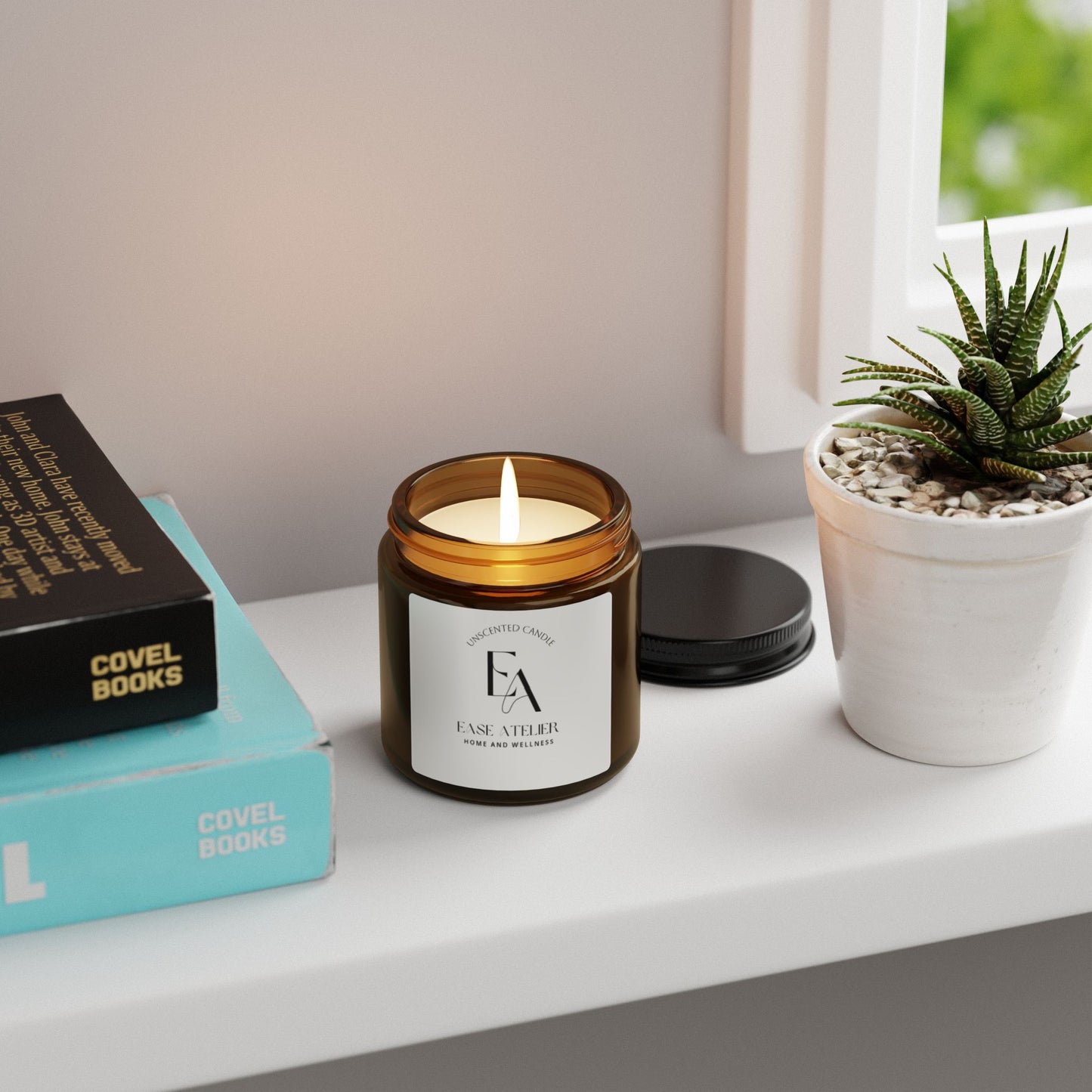 Relaxing Unscented Soy Candle, Aromatherapy Gift, Home Decor, Self-Care, Eco-Friendly Candle