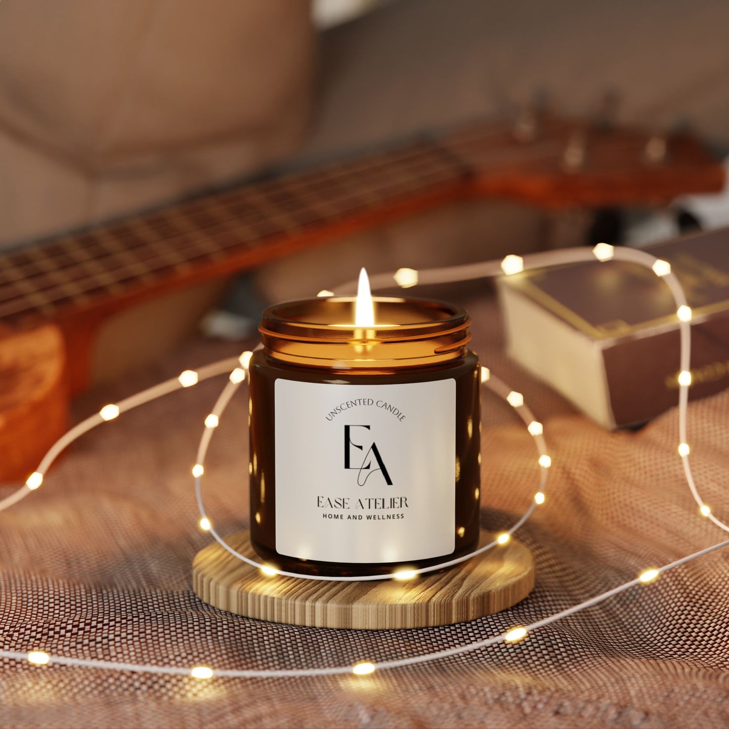 Relaxing Unscented Soy Candle, Aromatherapy Gift, Home Decor, Self-Care, Eco-Friendly Candle