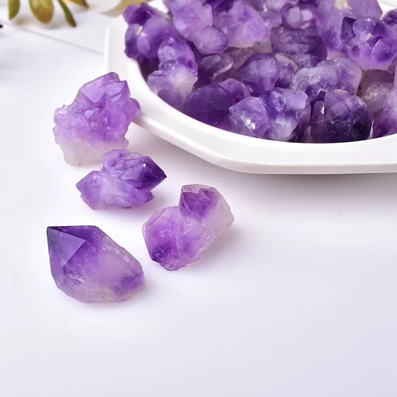 Natural Crystal Minerals Amethyst Rose Quartz Raw Crystals Lrregular Shape Rough Rock Stone Reiki Healing Crystals