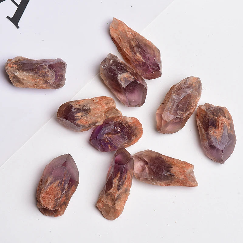 Natural Crystal Minerals Amethyst Rose Quartz Raw Crystals Lrregular Shape Rough Rock Stone Reiki Healing Crystals