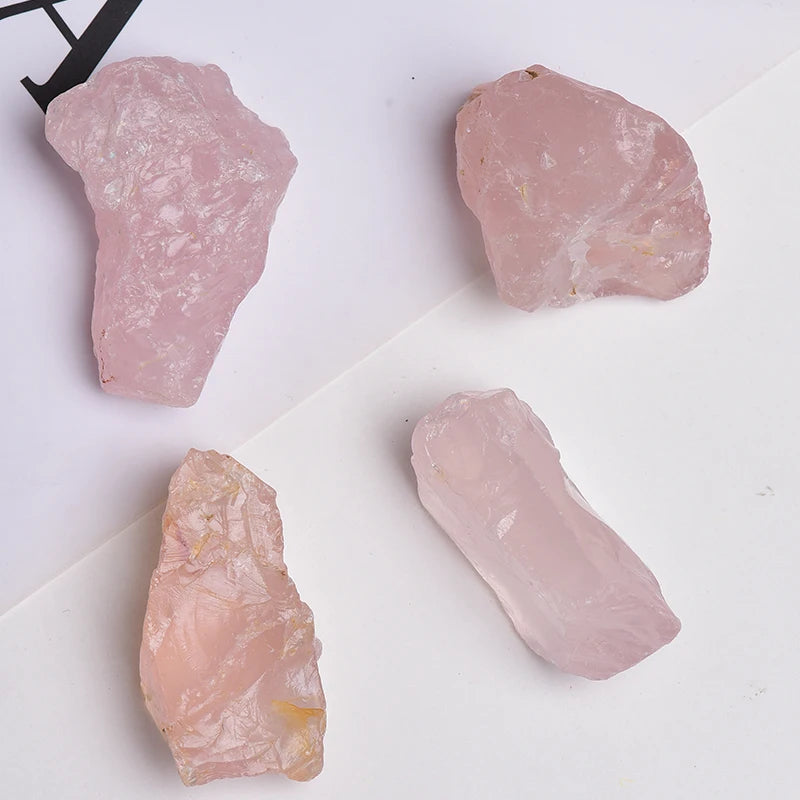 Natural Crystal Minerals Amethyst Rose Quartz Raw Crystals Lrregular Shape Rough Rock Stone Reiki Healing Crystals