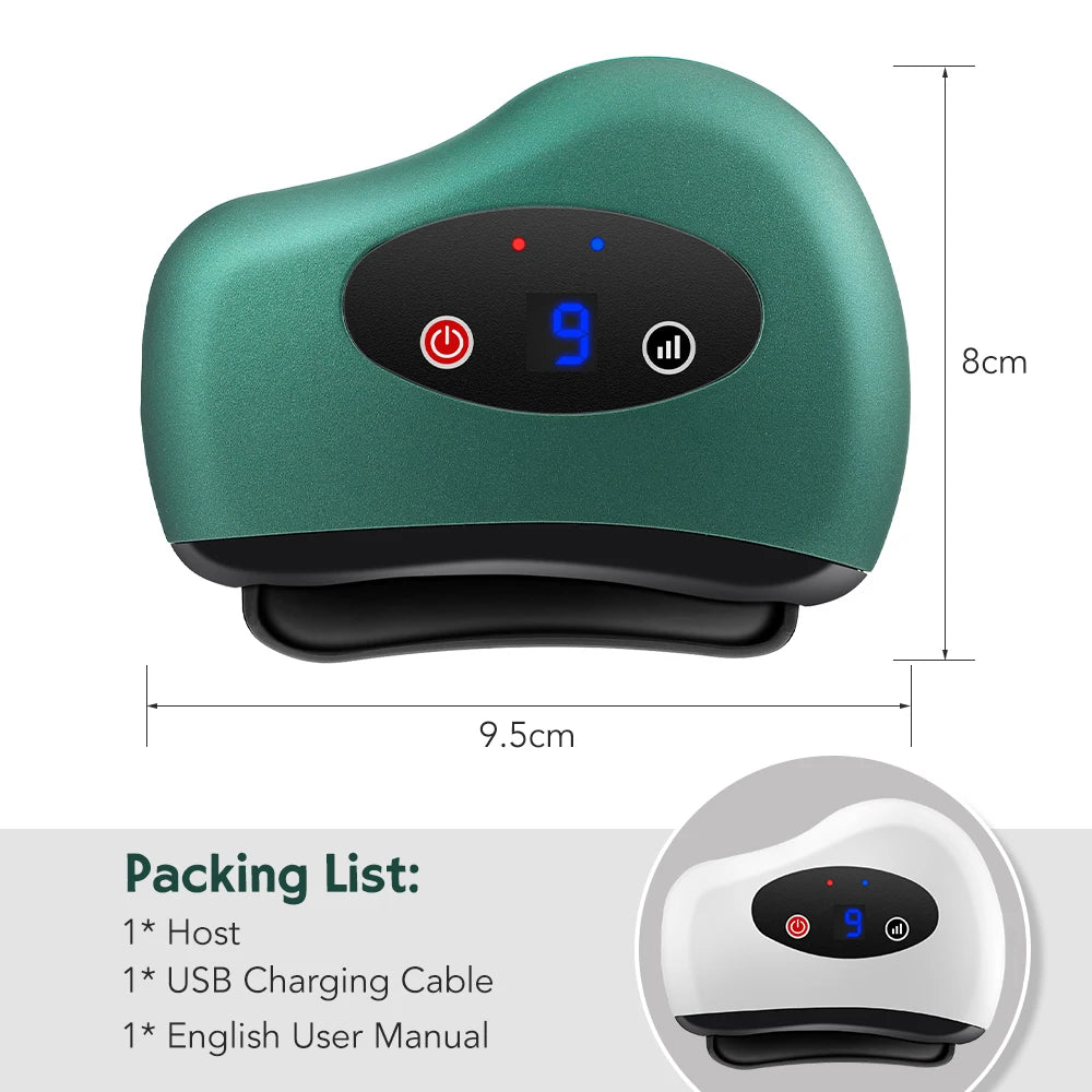 Electric Scraping Vibration Massage Hot Compress Dredging Meridian Lymphatic Drainage Soothe Tense Muscles Gua Sha Board