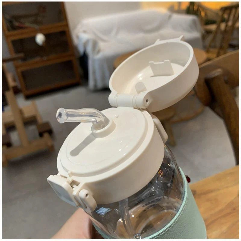 500ml Creative Leak-Proof Cute Drinking Bottle with Straw