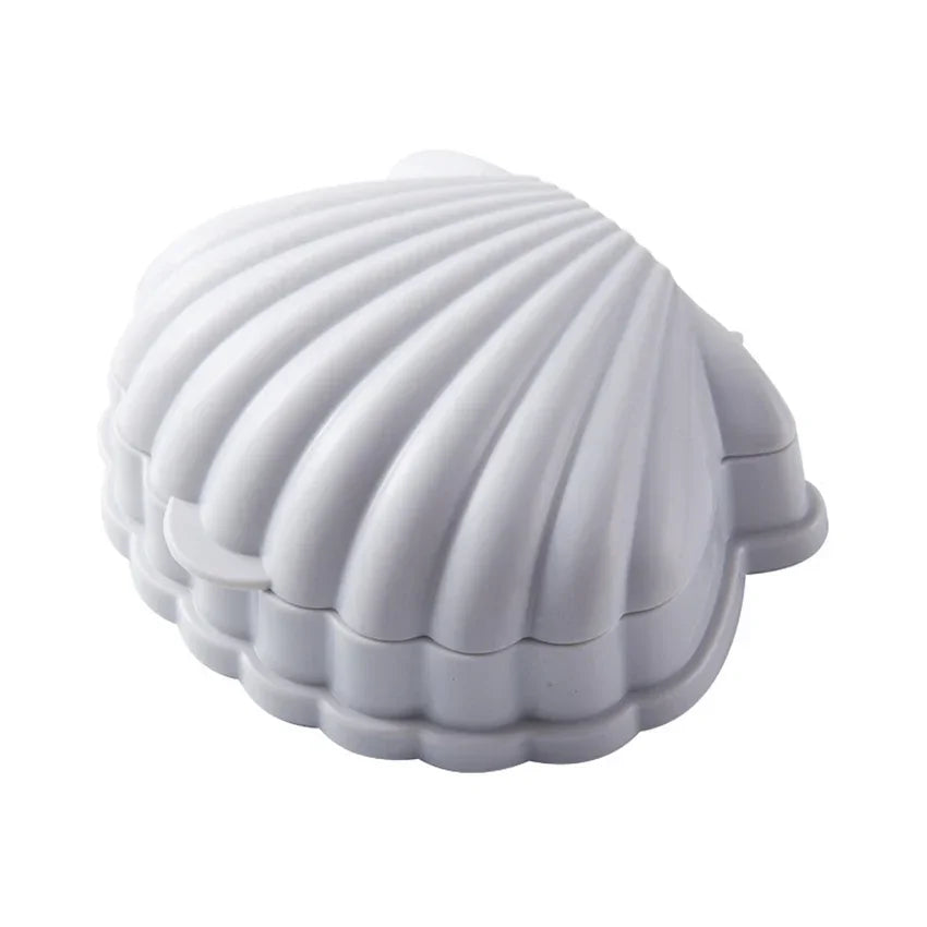 Soap Dish Container With Lid Seashell Soap Box Portable Soap Holder Non-slip Soap Tray Soap Saver Box Case For Home Travel