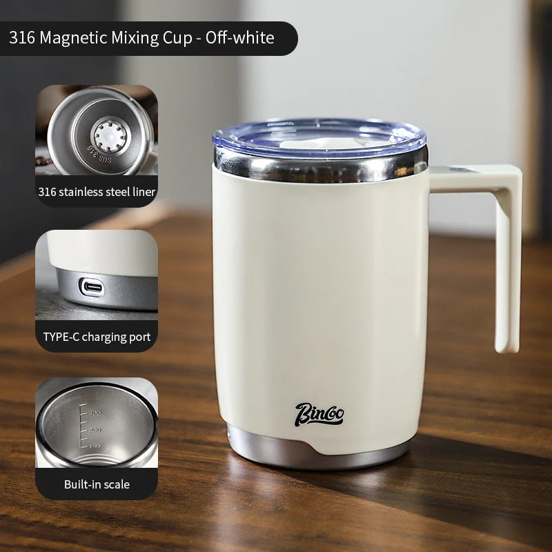 New Electric Self-Stirring Mug 316 Stainless Steel Safe Rechargeable Magnetic Mug Milk Mixing Cup Smart Mixer Water Bottle 400ml