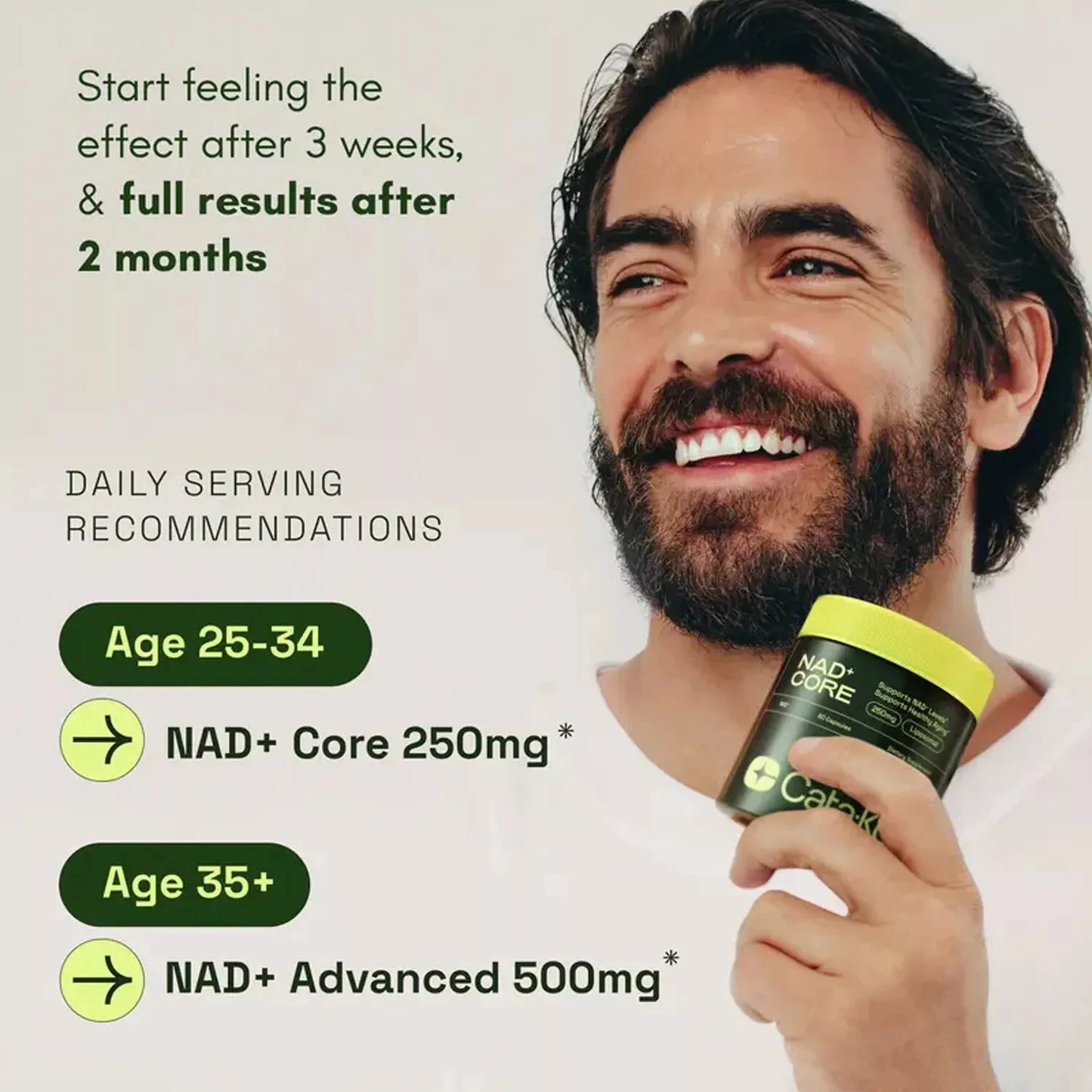 NAD+ Active Adult Supplement Capsules - Anti-Aging, Boost Energy and Focus