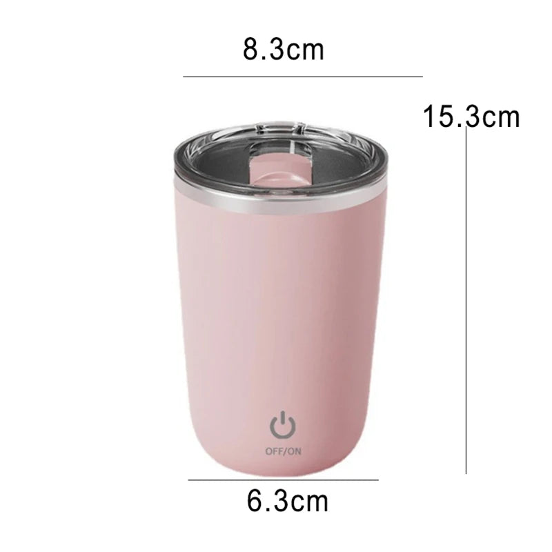 Rechargeable Self-Stirring Mug (350 mL) - 304 Stainless Steel, Rechargeable Magnetic Mixer for Milk, Coffee & Water