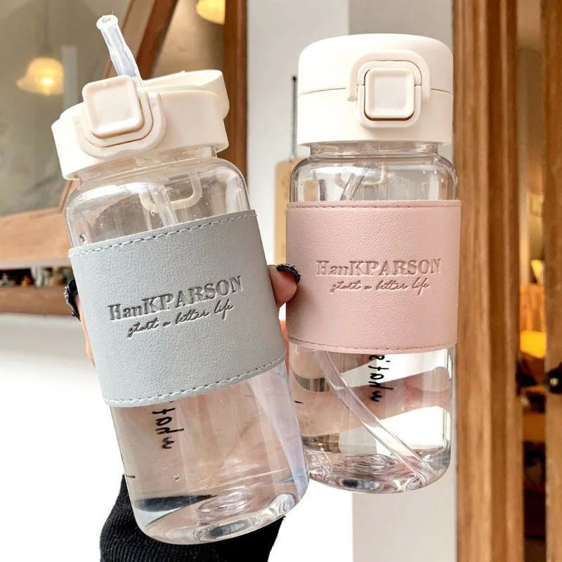 500ml Creative Leak-Proof Cute Drinking Bottle with Straw