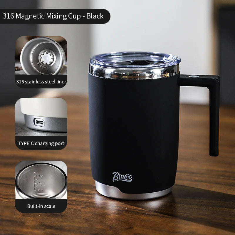 New Electric Self-Stirring Mug 316 Stainless Steel Safe Rechargeable Magnetic Mug Milk Mixing Cup Smart Mixer Water Bottle 400ml