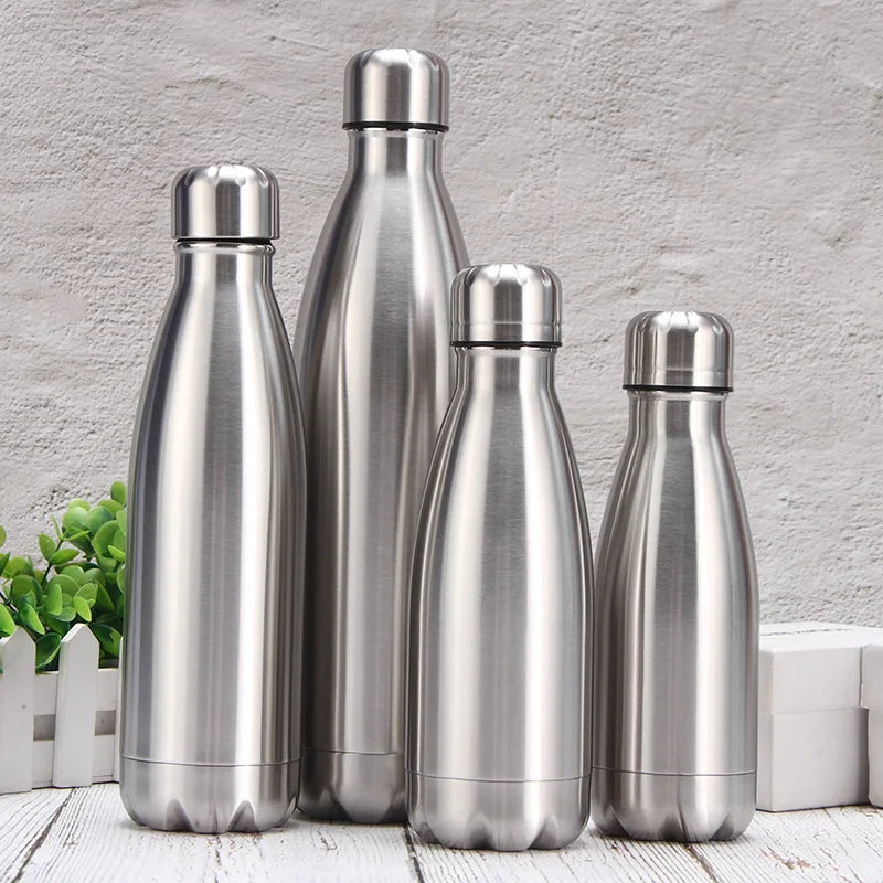 Stainless Steel Water Bottle 1 Liter Free Shipping Items, Drink Bottle for Sport Travel Cups, 500 750 1000ml Water Bottles