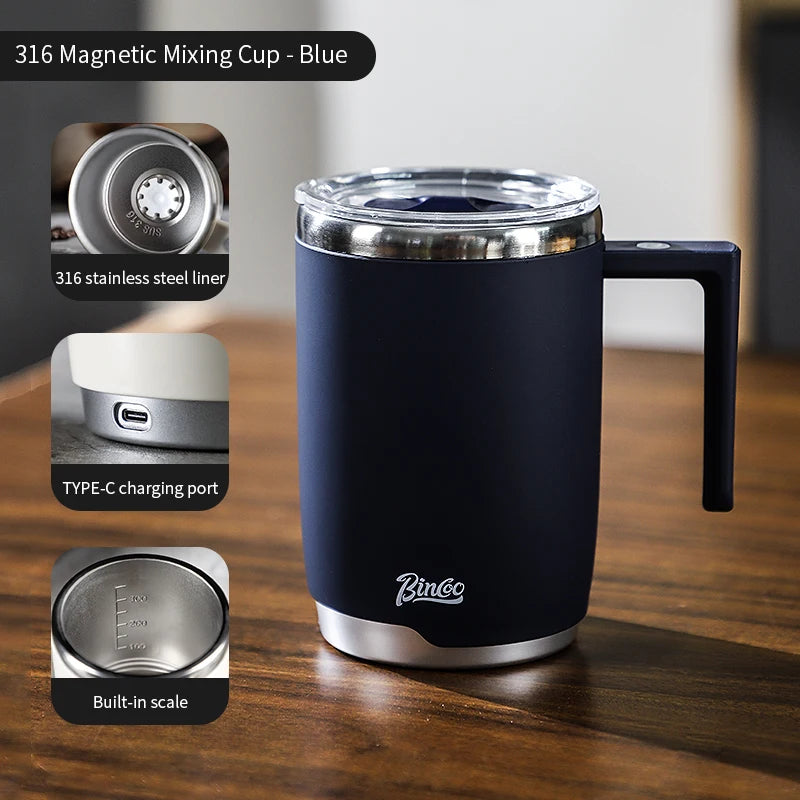 New Electric Self-Stirring Mug 316 Stainless Steel Safe Rechargeable Magnetic Mug Milk Mixing Cup Smart Mixer Water Bottle 400ml