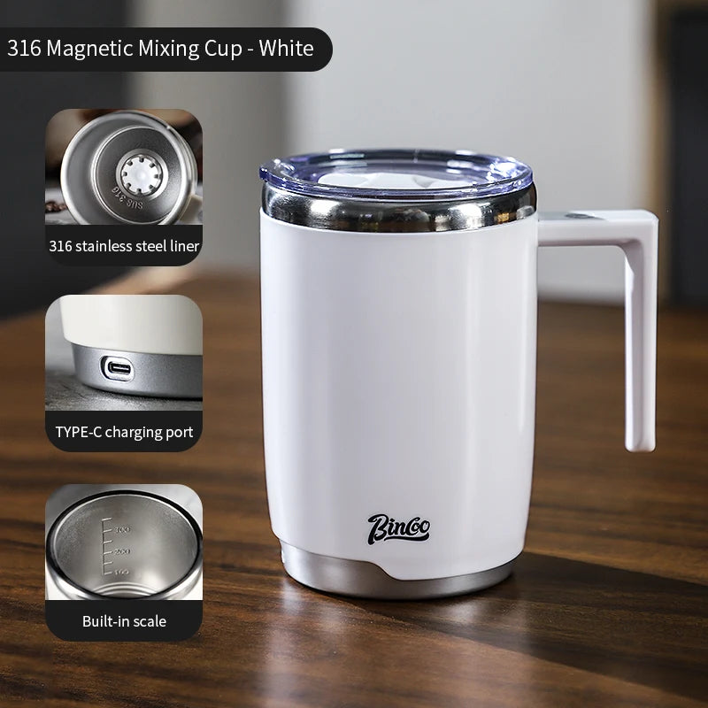 New Electric Self-Stirring Mug 316 Stainless Steel Safe Rechargeable Magnetic Mug Milk Mixing Cup Smart Mixer Water Bottle 400ml