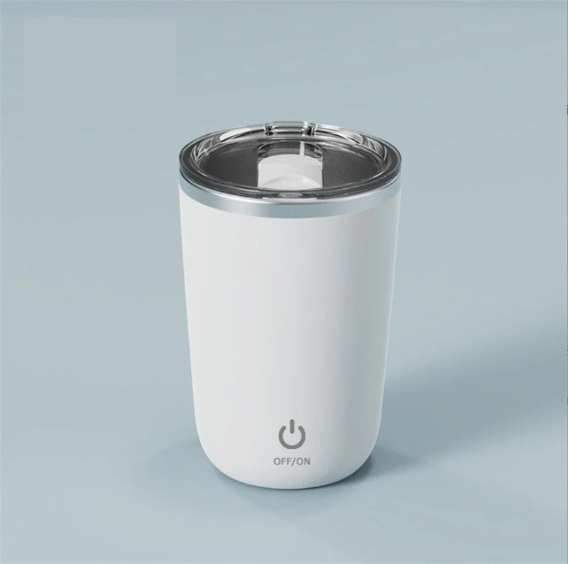 Rechargeable Self-Stirring Mug (350 mL) - 304 Stainless Steel, Rechargeable Magnetic Mixer for Milk, Coffee & Water