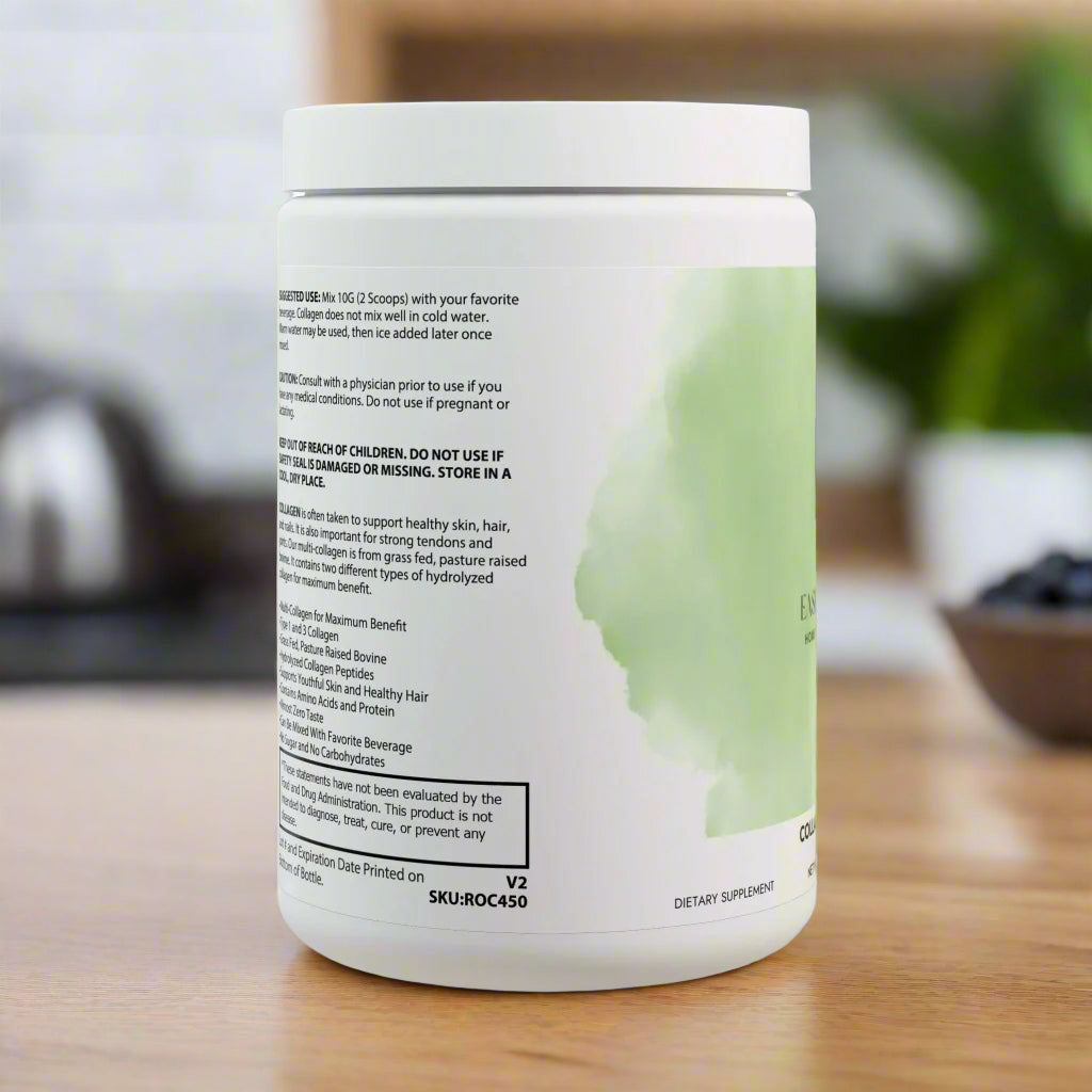 Supplement container with label on a white background