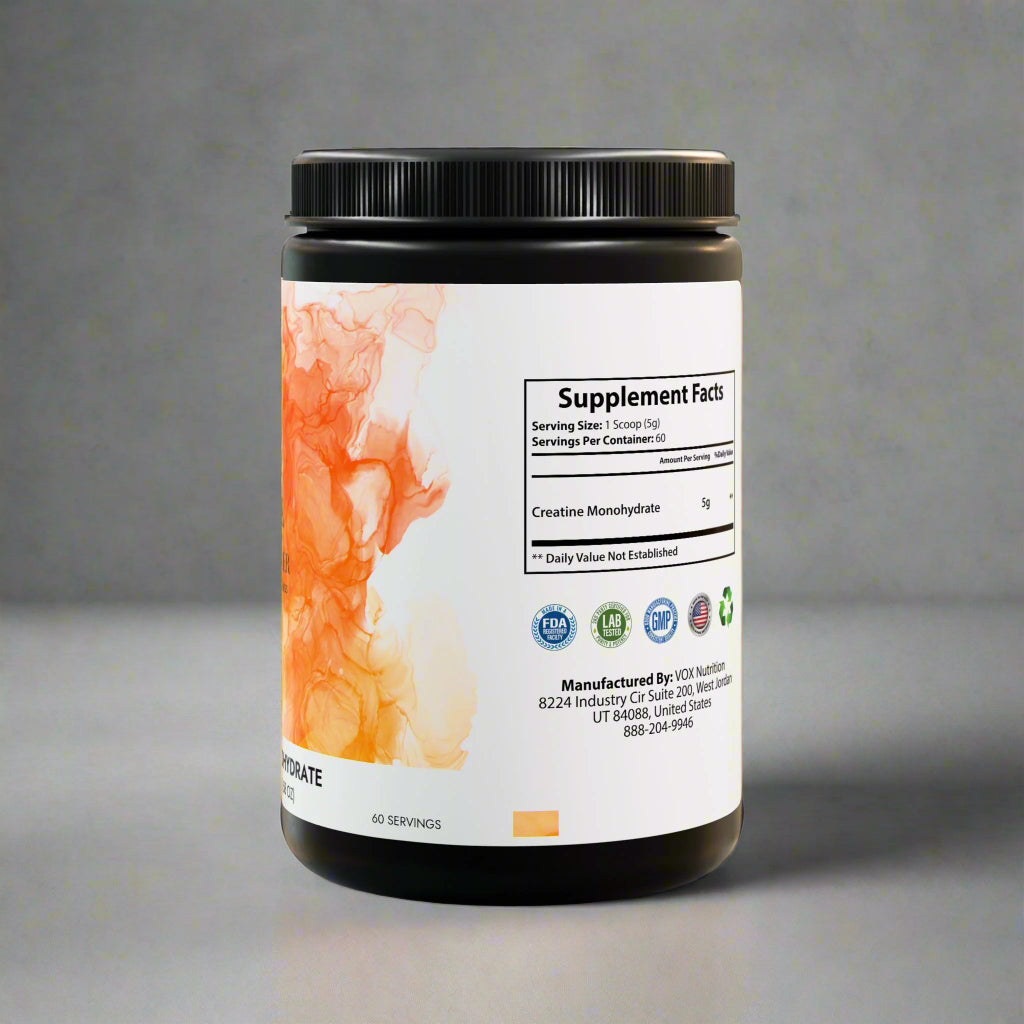 Supplement container with label on a white background