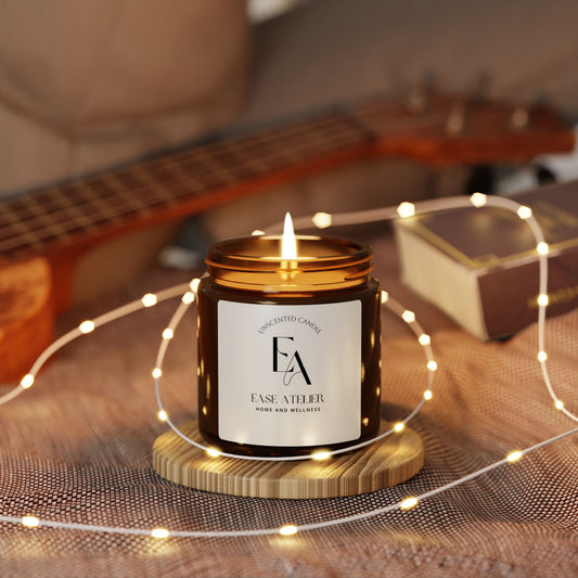 Relaxing Unscented Soy Candle, Aromatherapy Gift, Home Decor, Self-Care, Eco-Friendly Candle