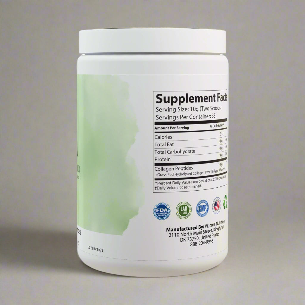 Supplement container with label on a white background