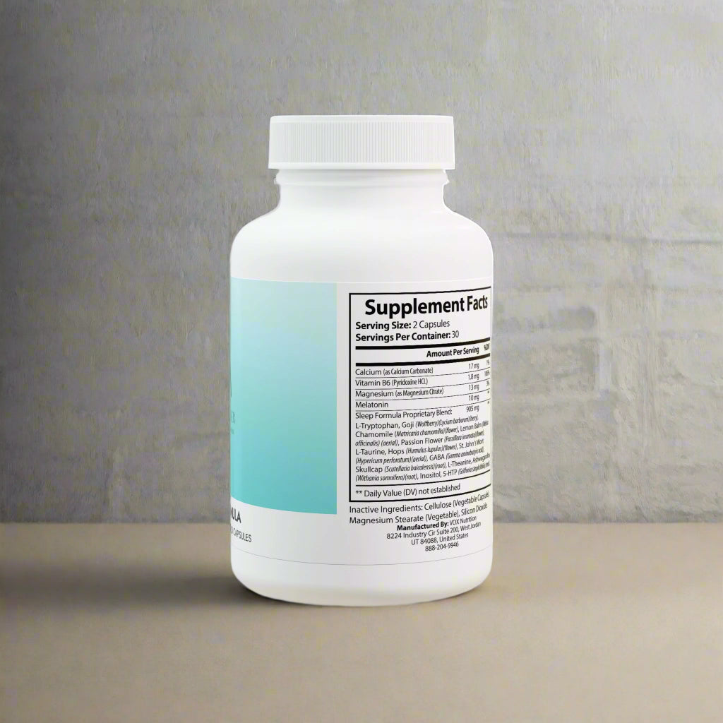 Supplement bottle with label on a white background
