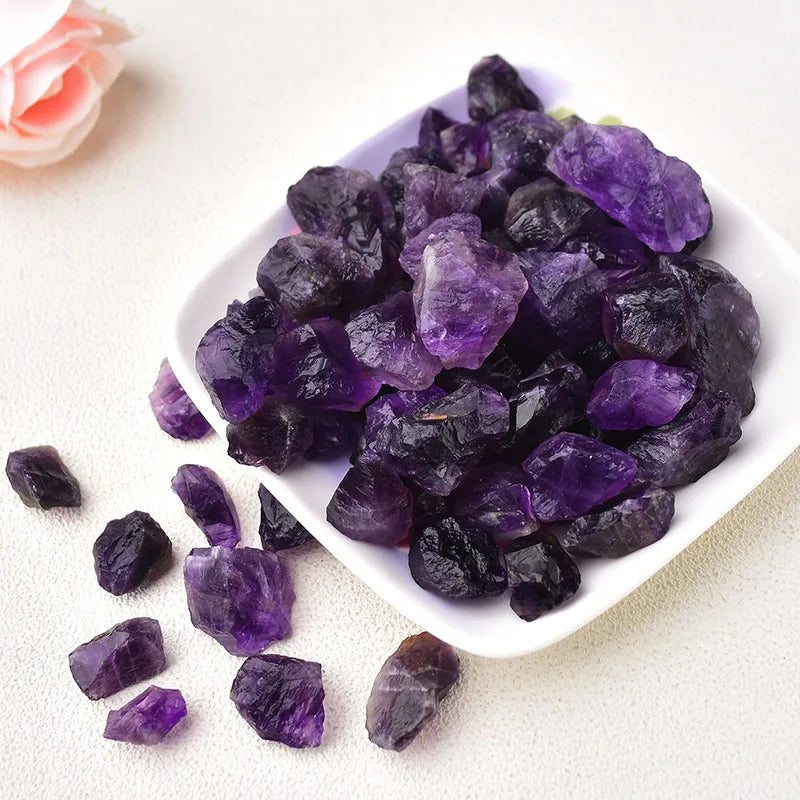 Natural Raw Crystal Stones - Amethyst & Rose Quartz Irregular Rough Rocks for Healing, Aquarium Decor & Mineral Specimens