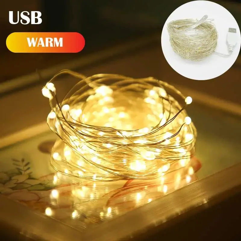 USB LED Fairy Lights Copper Wire String