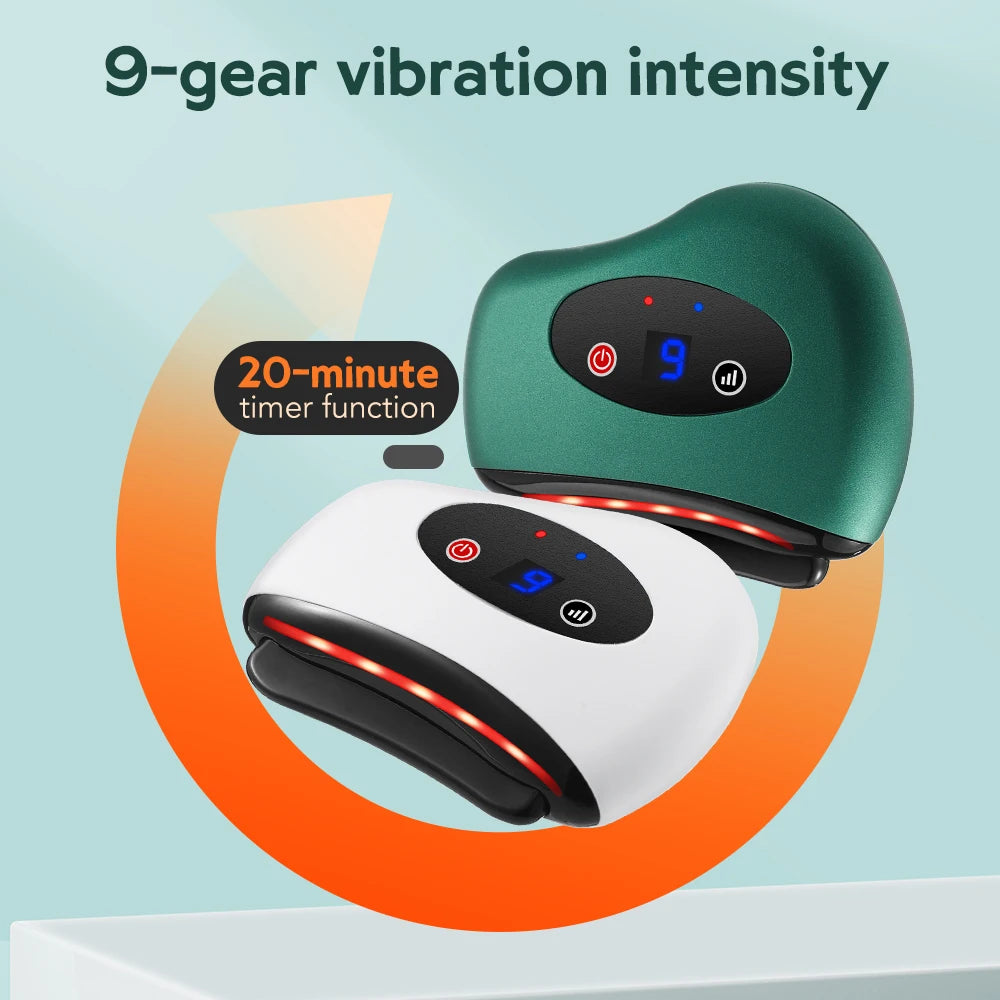 Electric Scraping Vibration Massage Hot Compress Dredging Meridian Lymphatic Drainage Soothe Tense Muscles Gua Sha Board