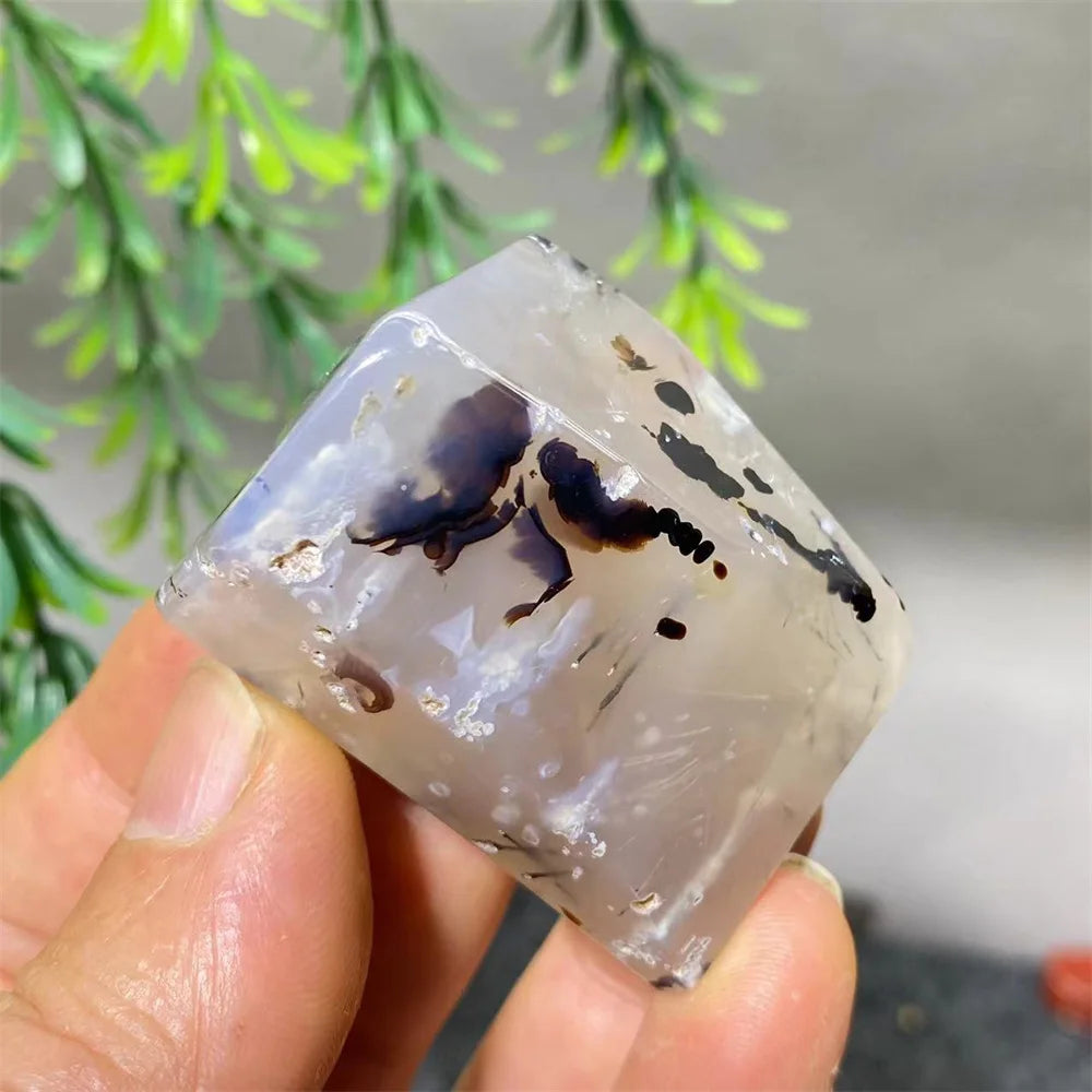 Crystal Natural Hair Agate Slab Polyhedron Quartz Minerals Home Decoration Stone Reiki High Quality Beauty Healing