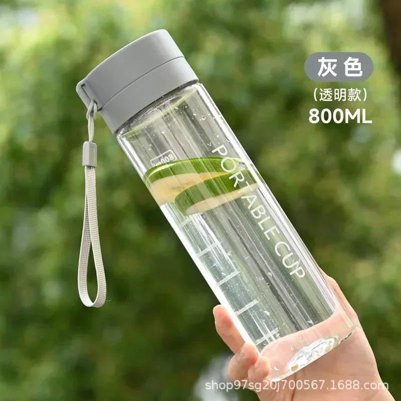 Water Bottle 600/800ml Portable Travel Sport Bottle Equipped with Filter Children's School Anti Drop Water Cup with Lifting Rope