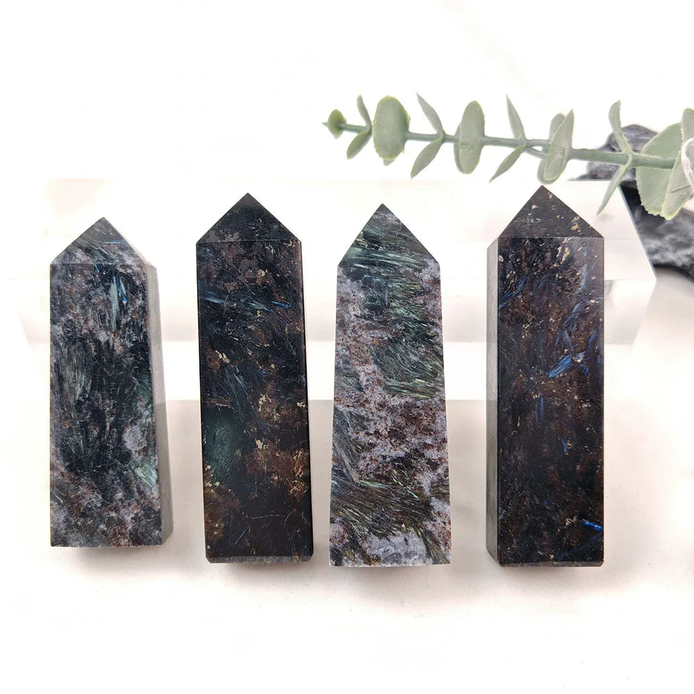 Astrophyllite Tetrahedron Natural Crystal Polishing Craft Crystal Shining Gemstone Meditation Energy Home Decoration Ornament