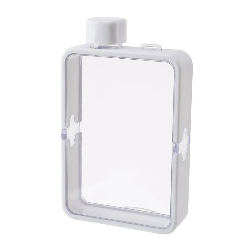 Portable Transparent Plastic Water Bottle - Flat, BPA-Free, Handbag-Friendly DIY Flask