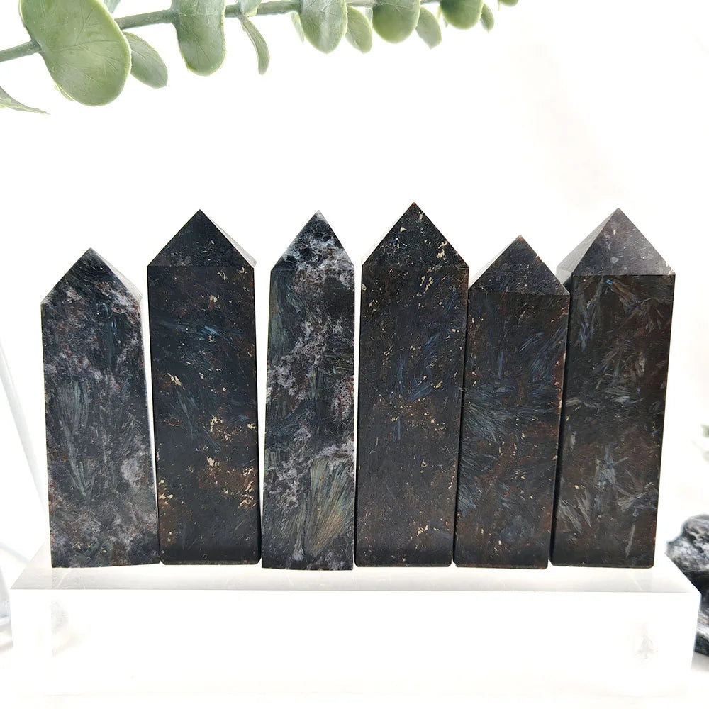 Astrophyllite Tetrahedron Natural Crystal Polishing Craft Crystal Shining Gemstone Meditation Energy Home Decoration Ornament