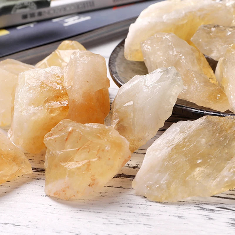 Natural Citrine Crystal Stones Minerals Landscape Rock Specimen Mineral Decorative Bulk Irregular Shape Raw Stone Home Decor