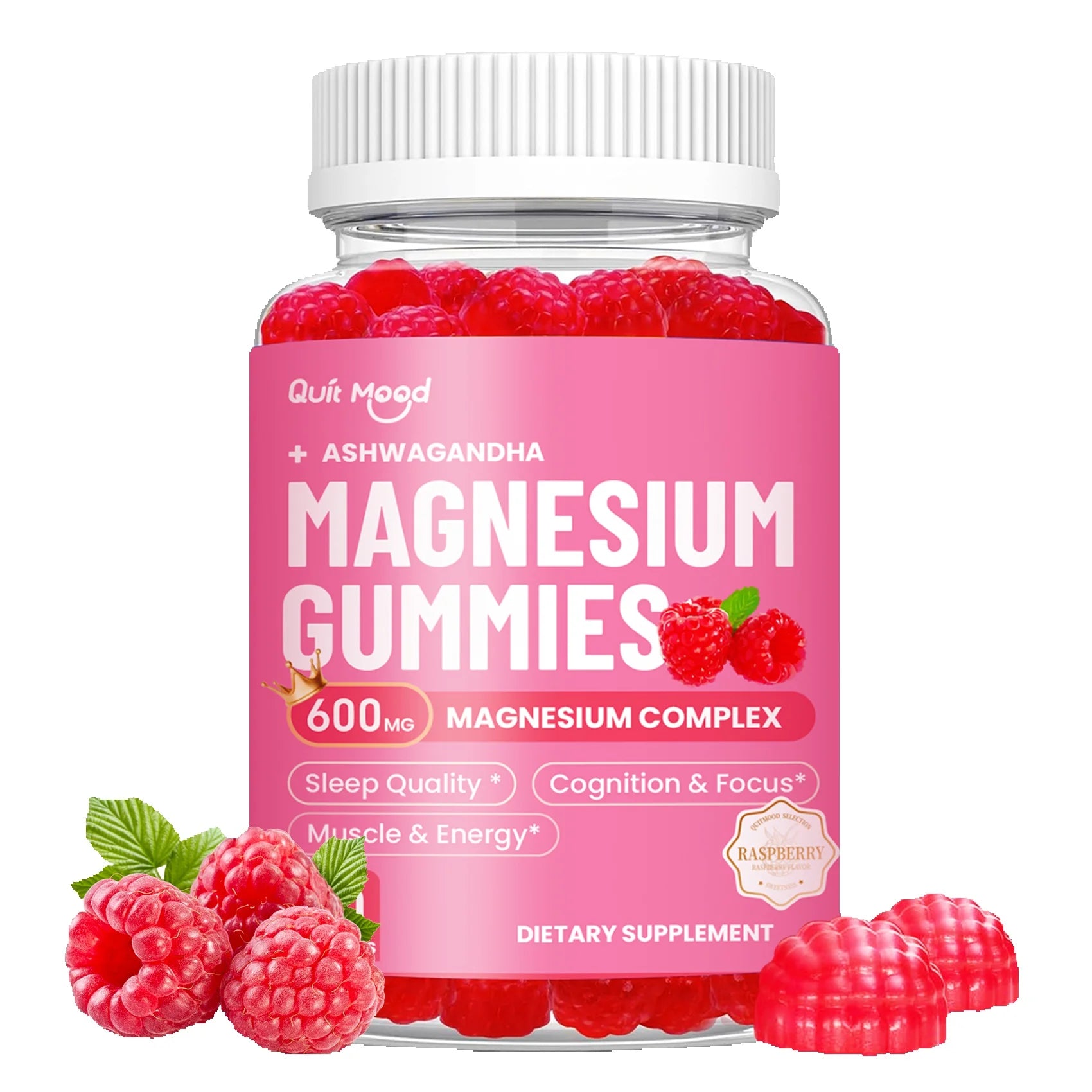 Quitmood Magnesium Glycinate Advanced Complex Gummies - With Ashwagandha, Magnesium, Calcium, VB6, CQ10 for Calm Support & Sleep