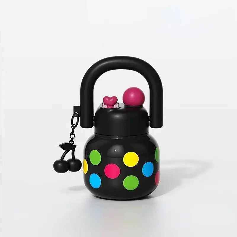 23 oz Cute Decorated Water Bottle - Durable Plastic, Dual Strap, Wide Mouth, Travel-Friendly - Perfect for On-the-Go!