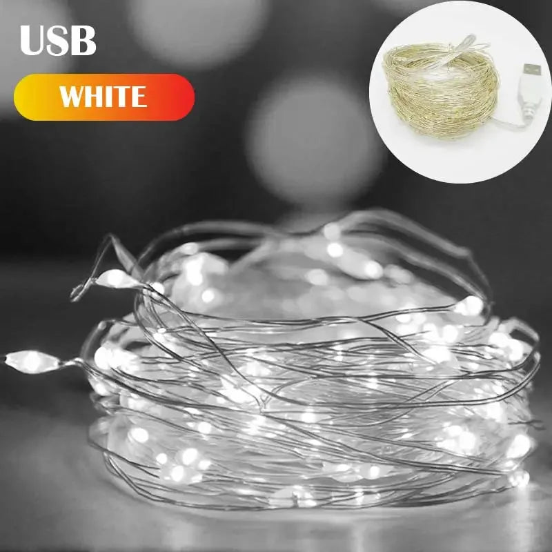 USB LED Fairy Lights Copper Wire String