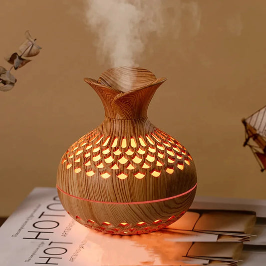 300ml USB Hollow Vase Shape Humidifier With Colorful Night Lights