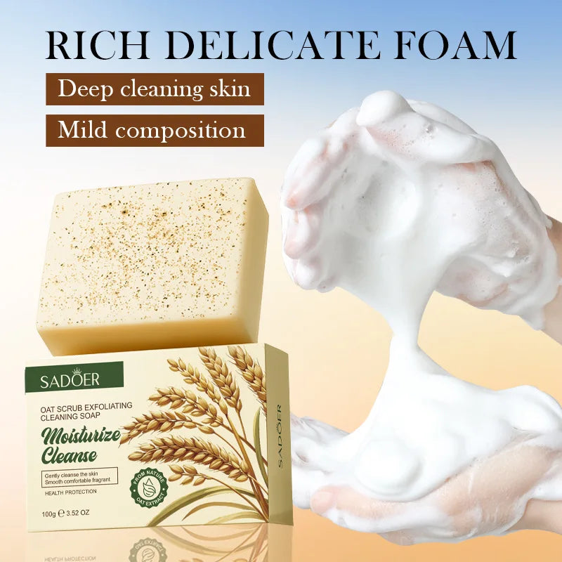 SADOER Oat Scrub Exfoliating Facial Soap