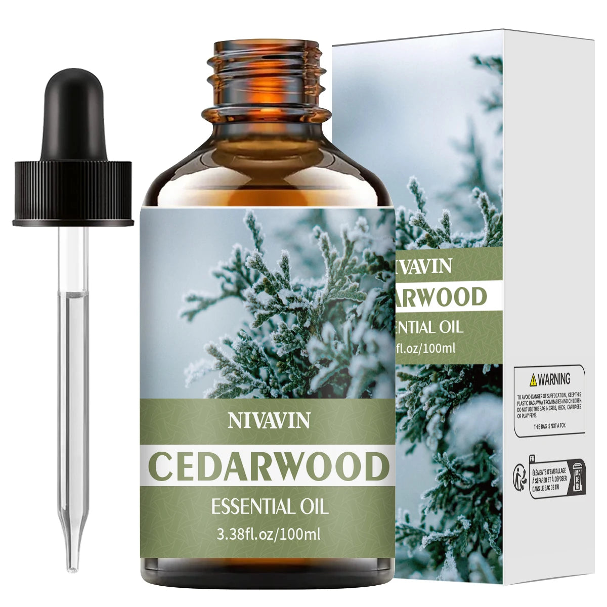 30ml/60ml/100ml cedar essential oil is suitable for facial hydration, moisturizing, hair care, skin care, and perfume making