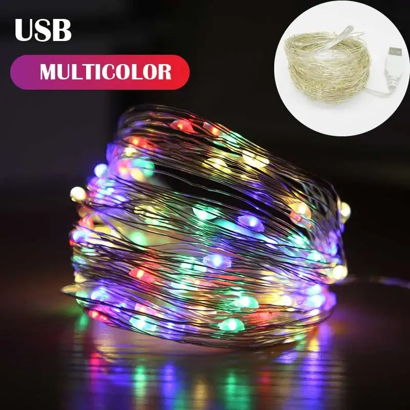 USB LED Fairy Lights Copper Wire String