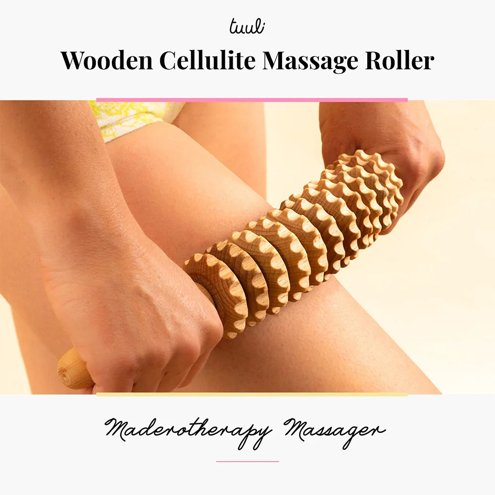 12 Wheel Wooden Stick Massager