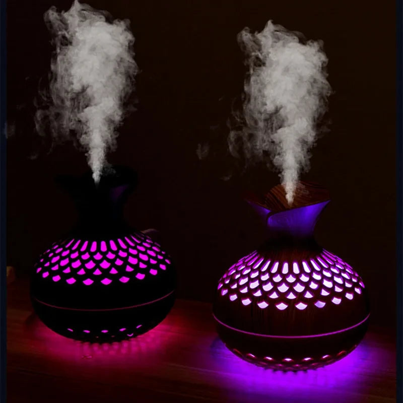 300ml USB Hollow Vase Shape Humidifier With Colorful Night Lights