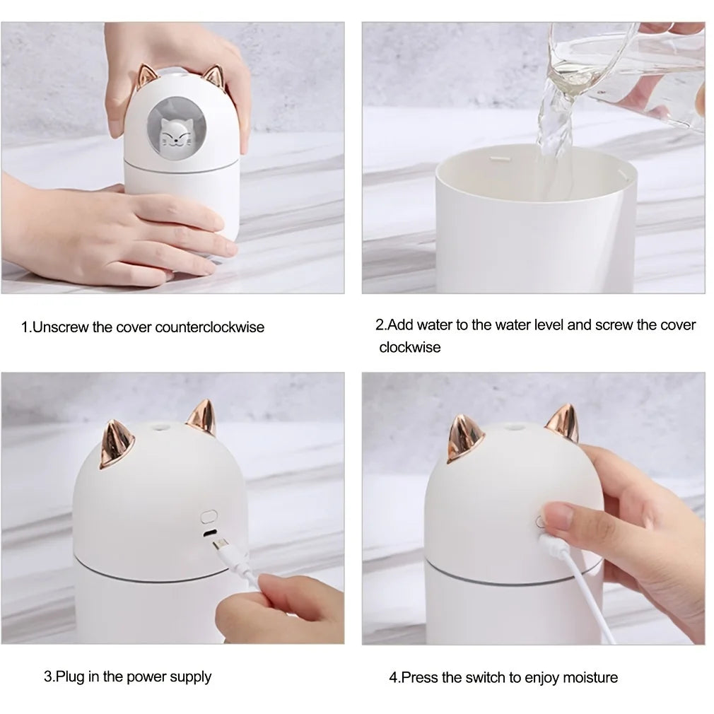 300ml Cute Cat H2O Essential Oil Diffuser
