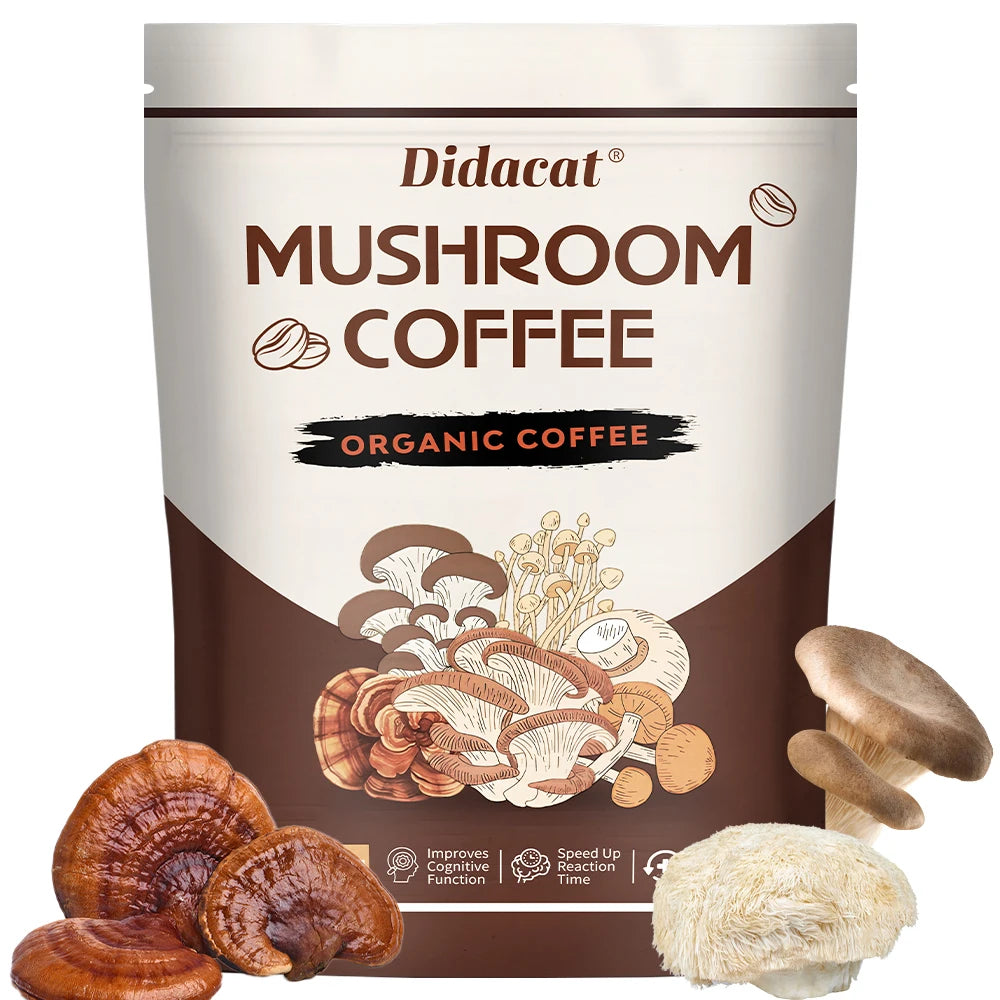 Mushroom Coffee - Organic Coffee, Lion's Mane, Chaga, Cordyceps, Reishi,shiitake
