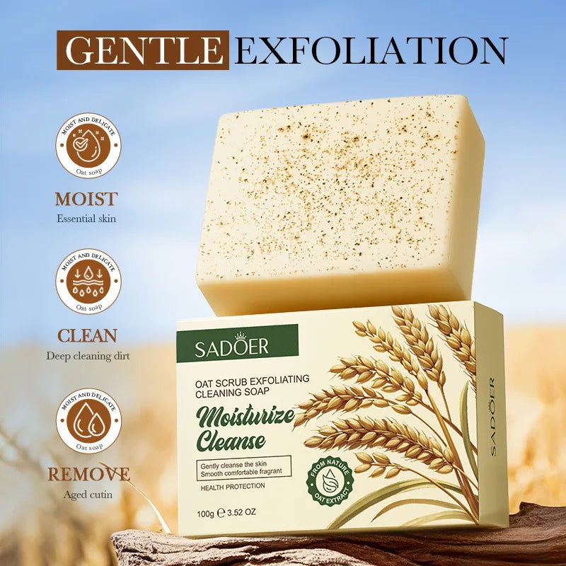 SADOER Oat Scrub Exfoliating Facial Soap