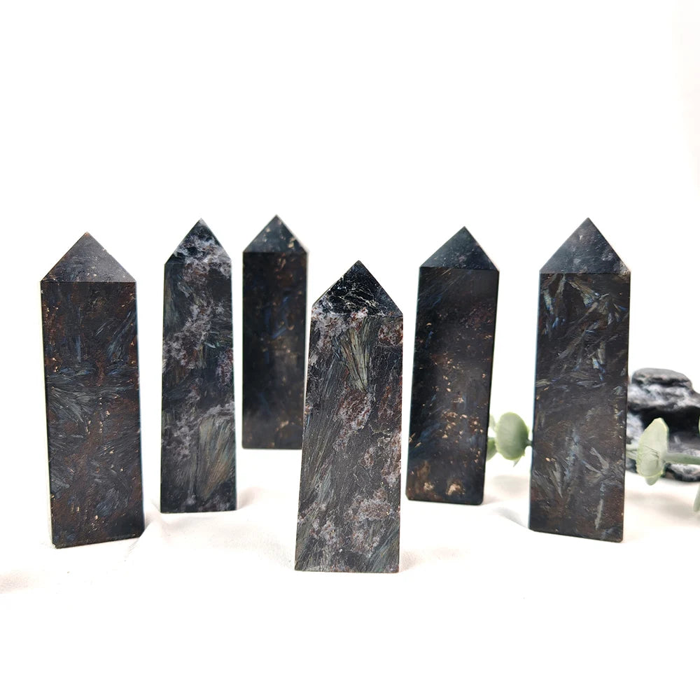 Astrophyllite Tetrahedron Natural Crystal Polishing Craft Crystal Shining Gemstone Meditation Energy Home Decoration Ornament