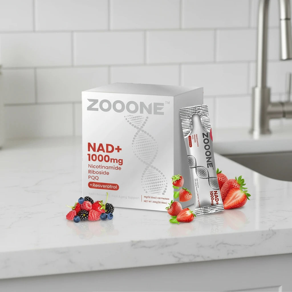 NAD+ Berry Flavored Drink Mix for Anti-Aging, Energy & Focus - 30 Packets