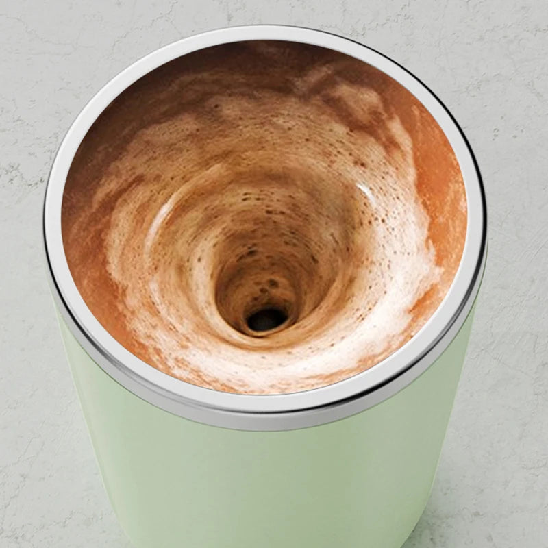 Rechargeable Self-Stirring Mug (350 mL) - 304 Stainless Steel, Rechargeable Magnetic Mixer for Milk, Coffee & Water