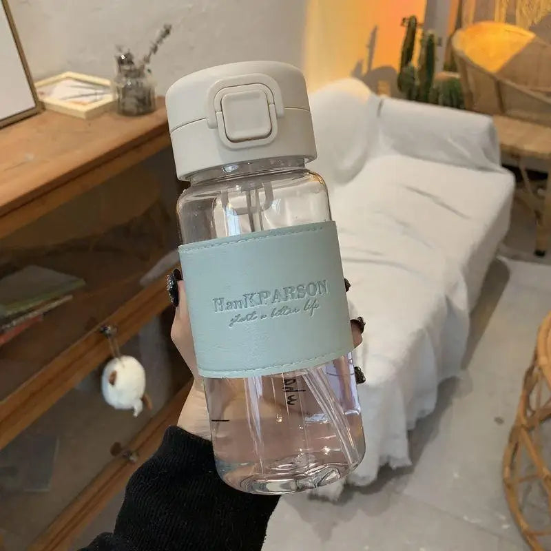 500ml Creative Leak-Proof Cute Drinking Bottle with Straw