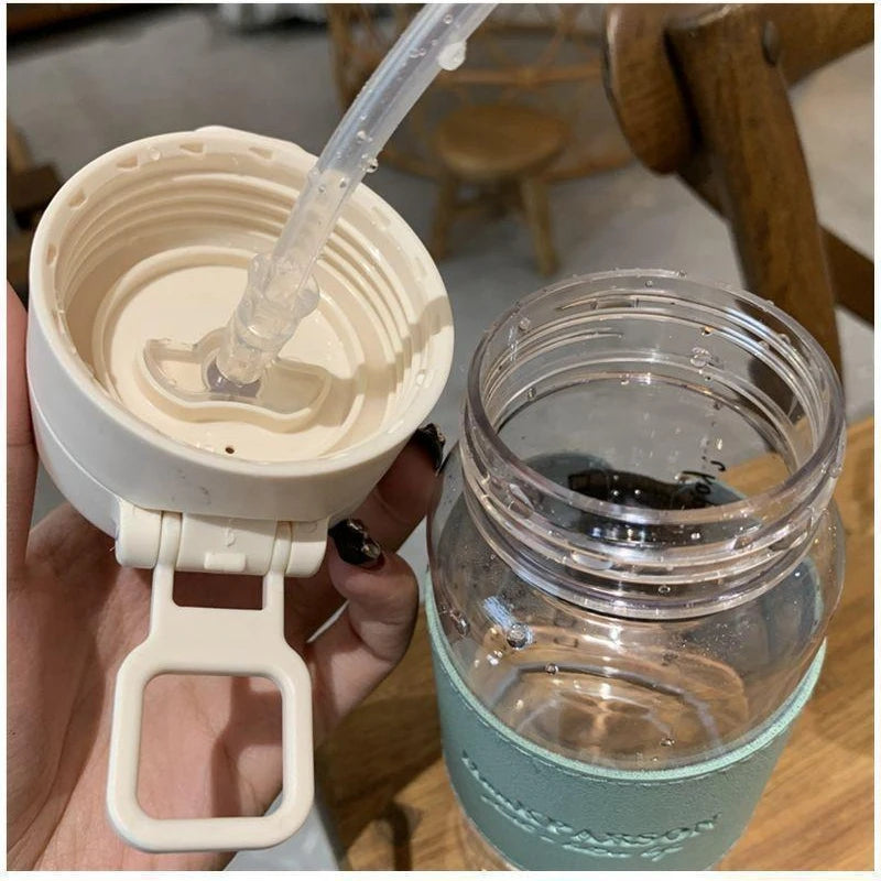 500ml Creative Leak-Proof Cute Drinking Bottle with Straw