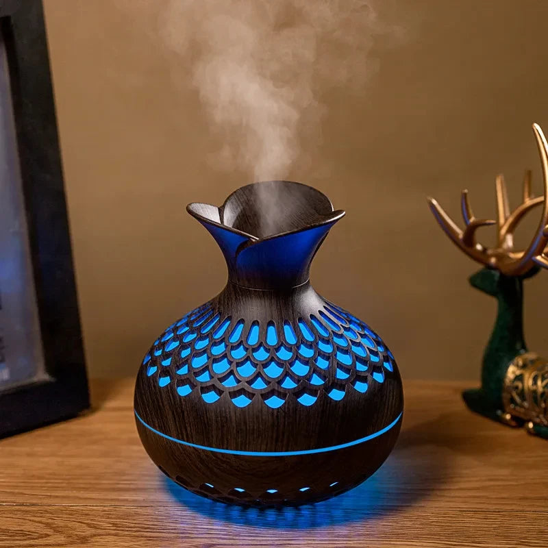 300ml USB Hollow Vase Shape Humidifier With Colorful Night Lights