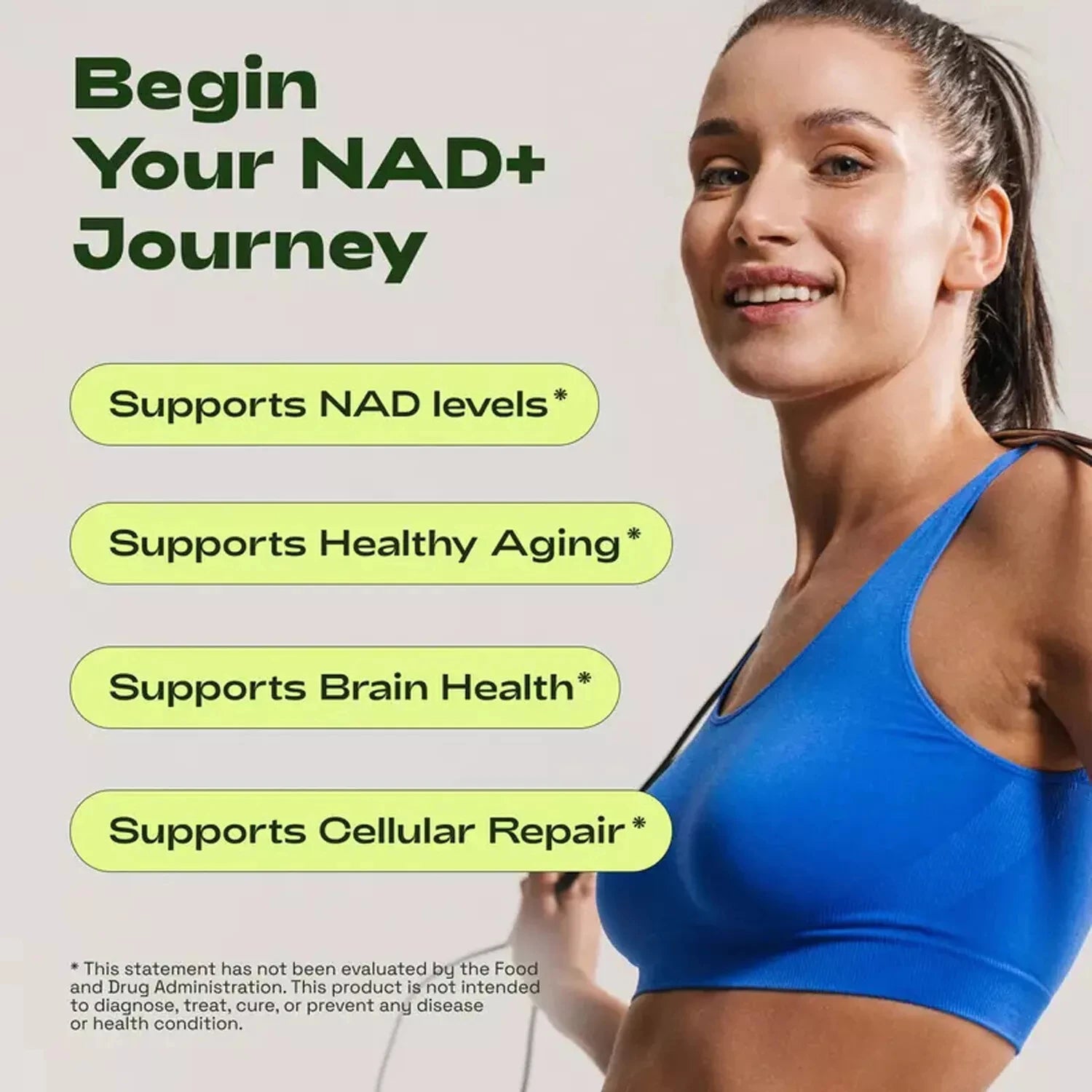 NAD+ Active Adult Supplement Capsules - Anti-Aging, Boost Energy and Focus
